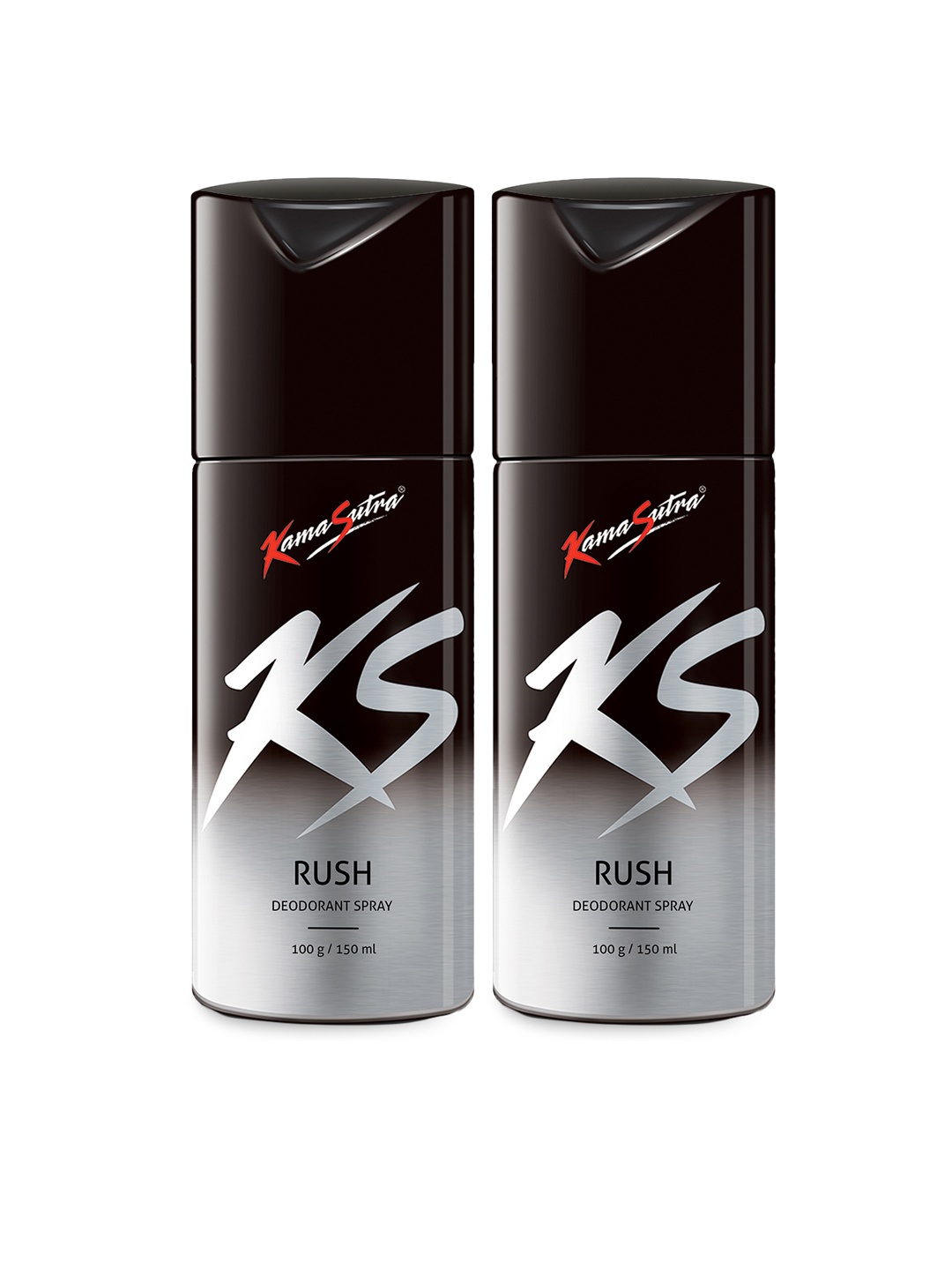 

KamaSutra Men Set of 2 Rush Deodorant Body Spray - 150 ml each, Silver