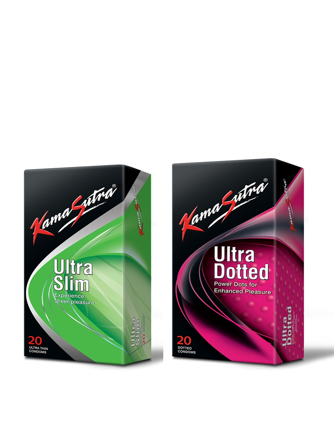 

KamaSutra Set of Ultra Dotted Condoms & Ultra Slim Sheer Pleasure Condoms - 20 pcs each, Pink