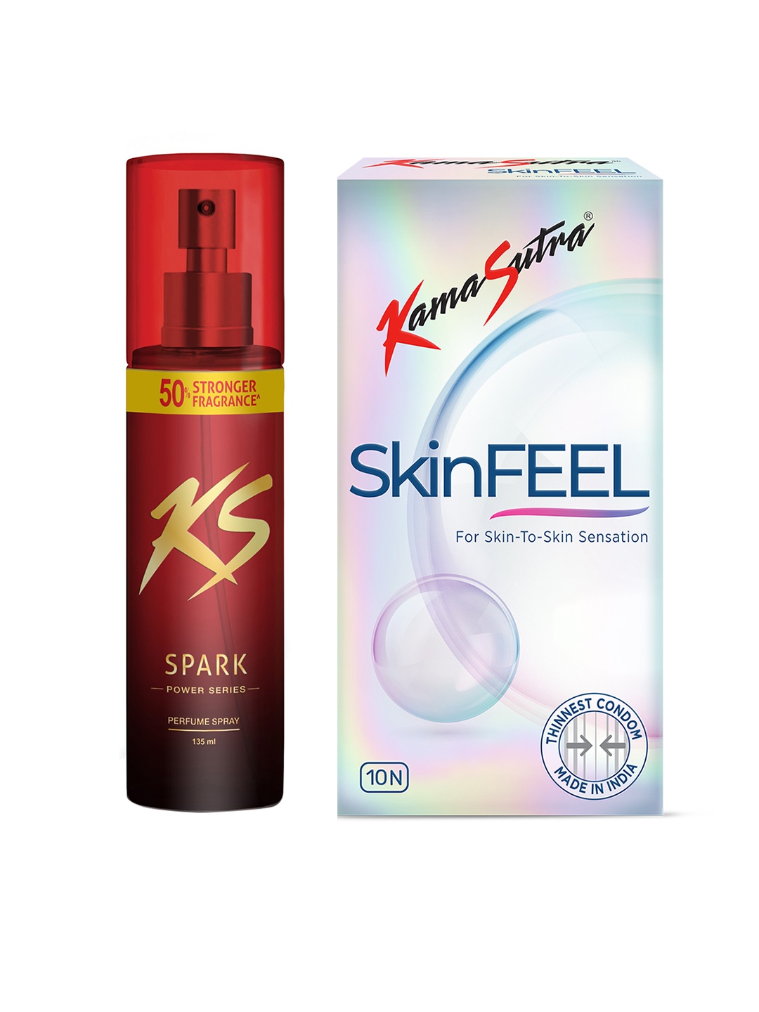 

KamaSutra Men Set of Spark Power Series Deodorant - 135 ml & SkinFEEL Condoms - 10 Pieces, Pink