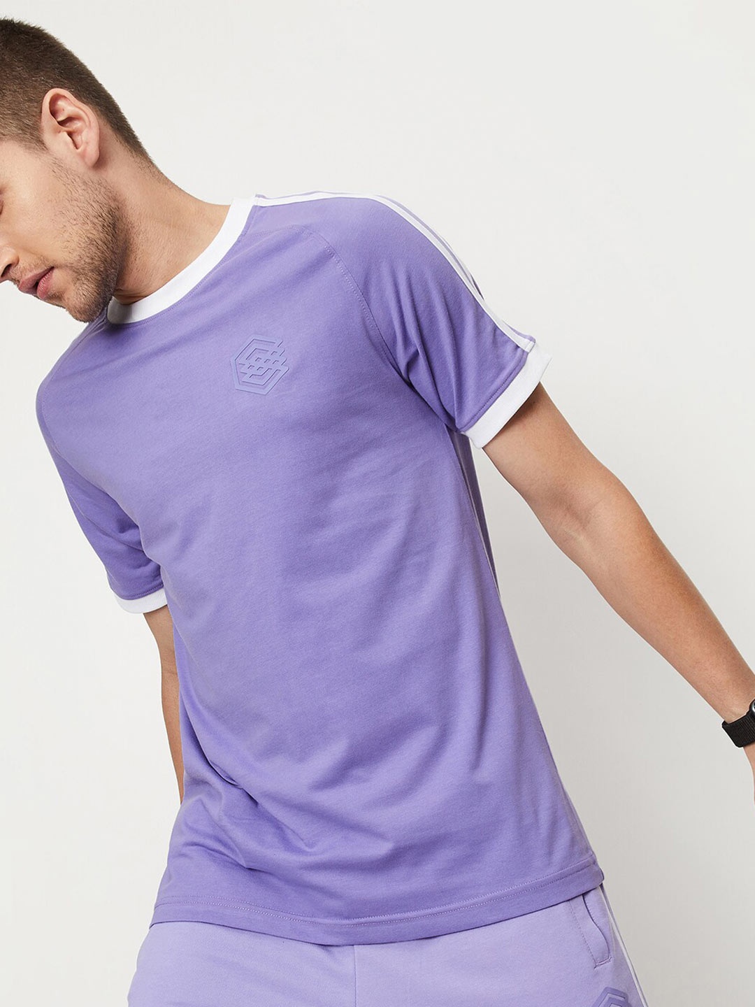 

max Round Neck Short Sleeves T-shirt, Purple