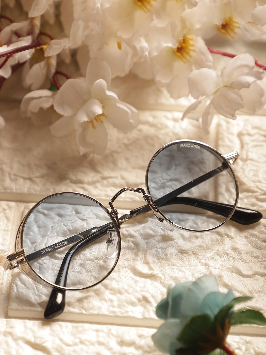 

MARC LOUIS Lens & Round Sunglasses with UV Protected Lens ML B85-30 SILVER BLUE SG