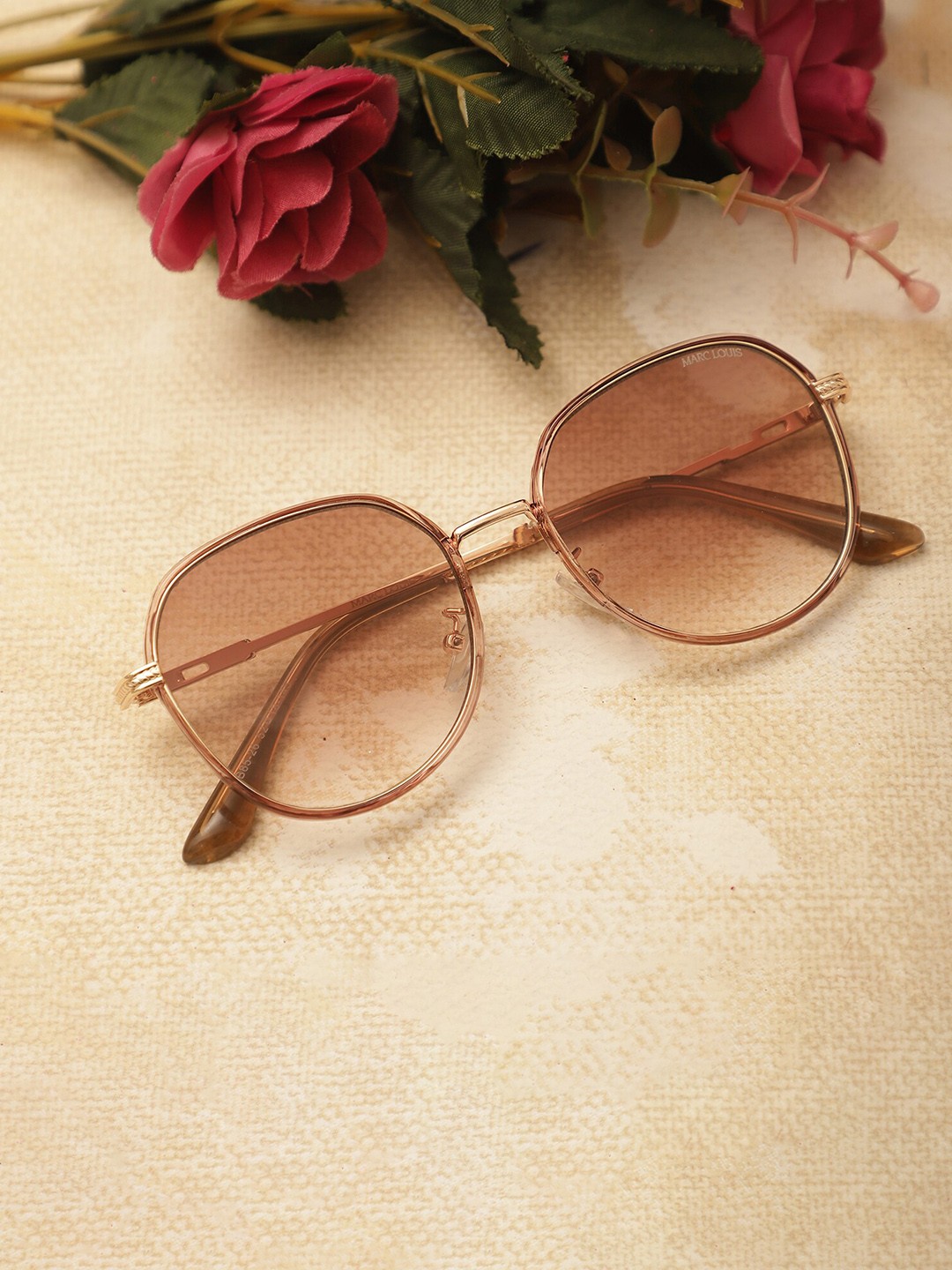 

MARC LOUIS UV Protected Lens Full Rim Square Sunglasses ML B85-26 GOLDEN BROWN SG, Gold