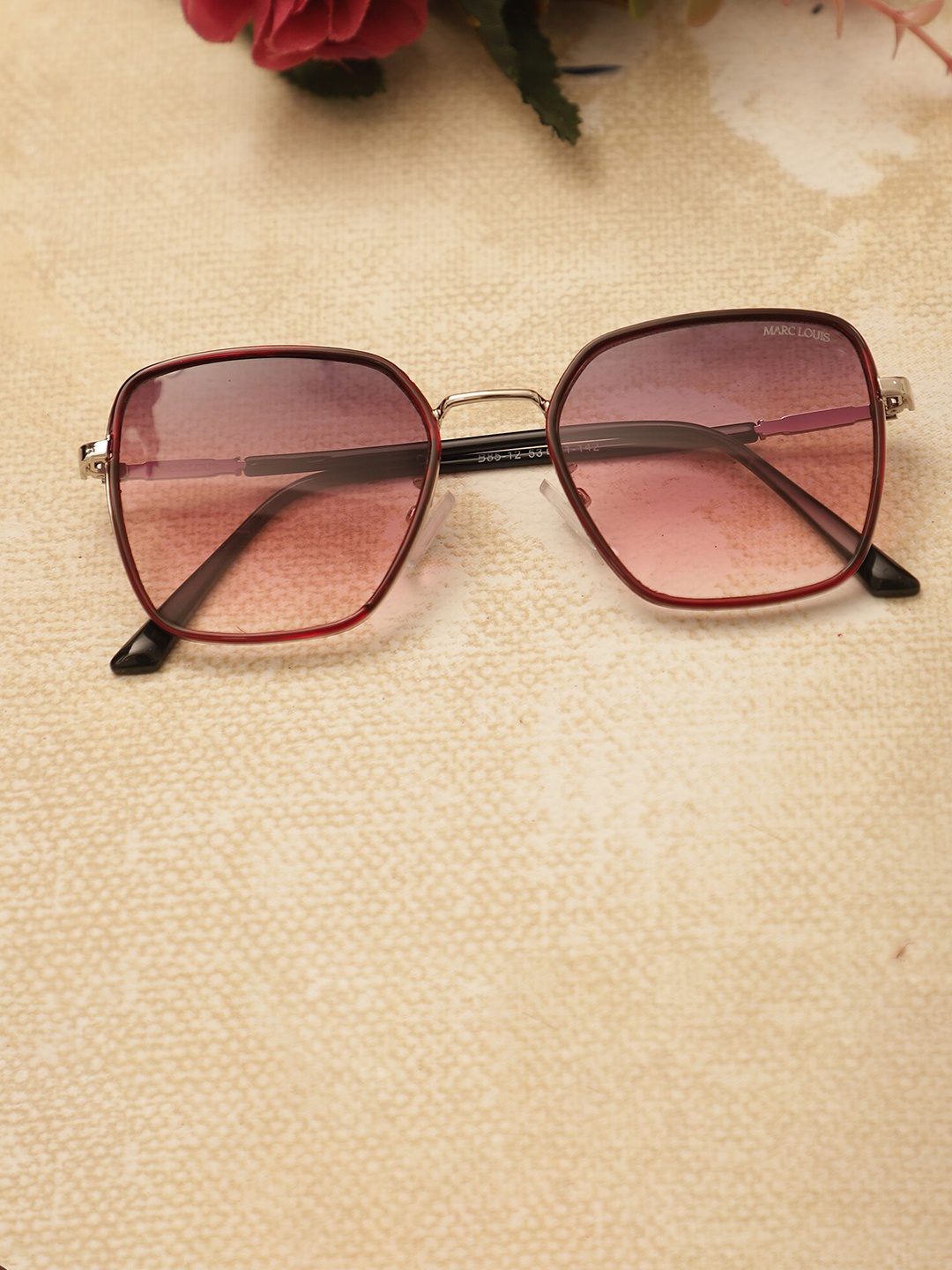 

MARC LOUIS Lens & Square Sunglasses with UV Protected Lens ML B85-12 SILVER PINK SG