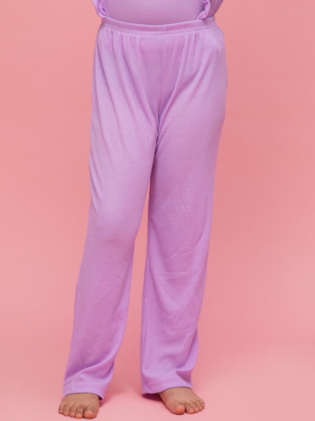 

NEUDIS Girls Ribbed Straight Lounge Pants, Purple