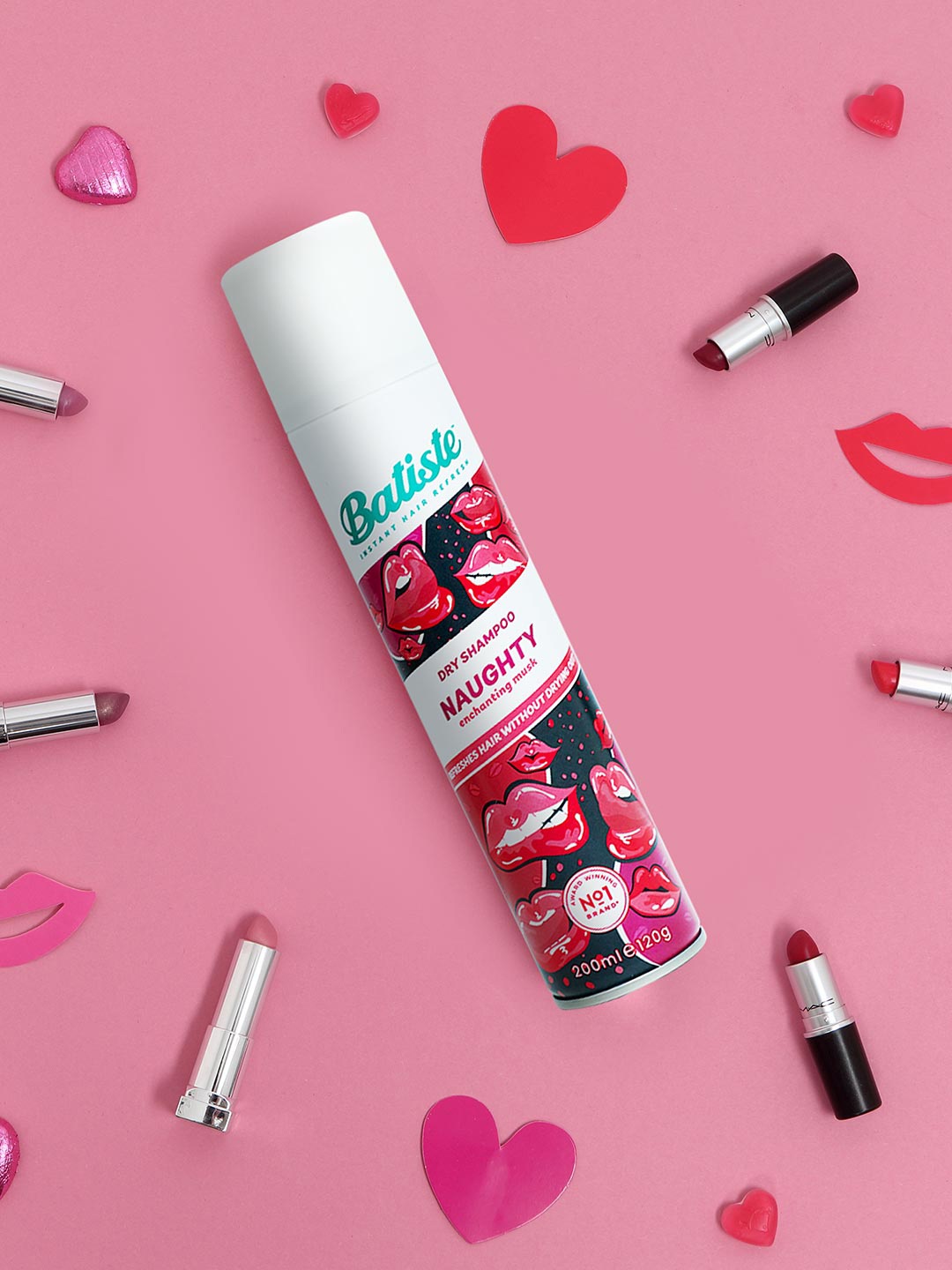 

Batiste Naughty Enchanting Musk Instant Hair Refresh Dry Shampoo - 200ml, Pink