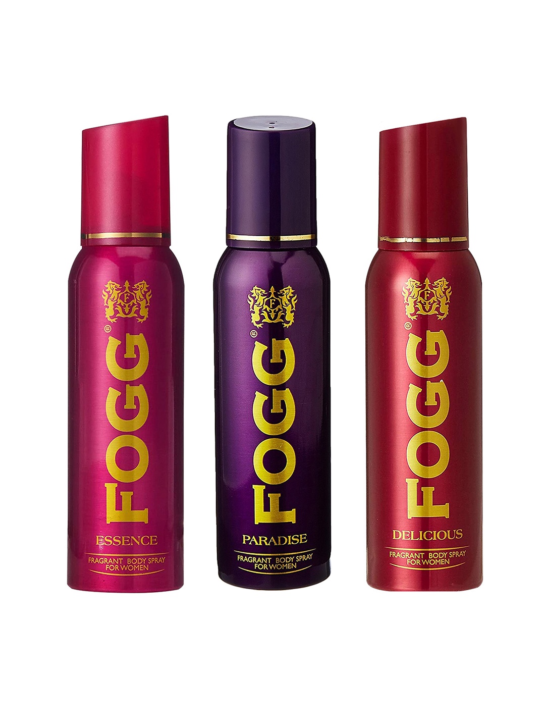 

Fogg Women Set of 3 Fragrance Body Spray 150ml each - Paradise + Delicious + Essence, Purple