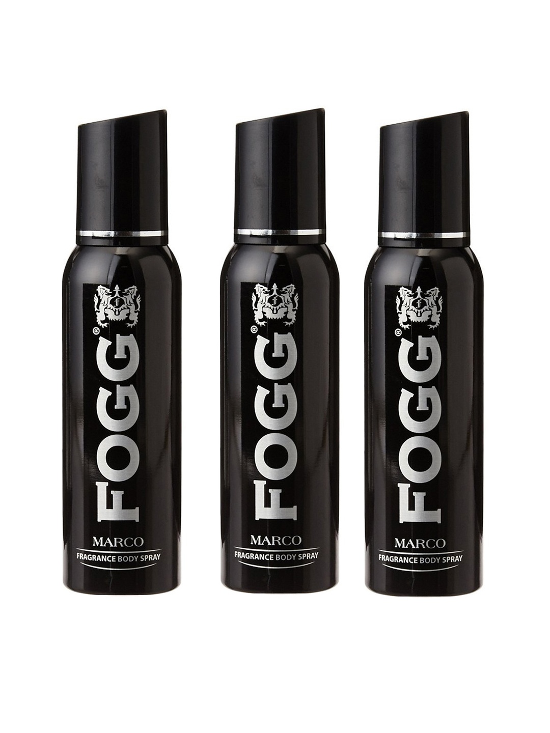 

Fogg Men Set of 3 Marco Fragrance Body Spray - 150ml each, Black