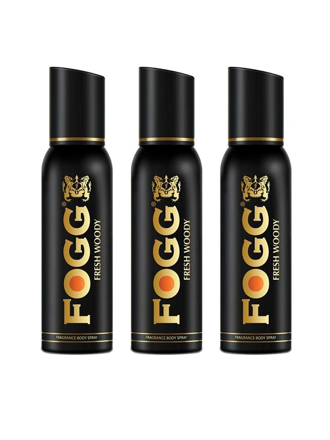 

Fogg Men Set Of 3 Fresh Woody No Gas Deodorant Body Spray - 120ml Each, Black
