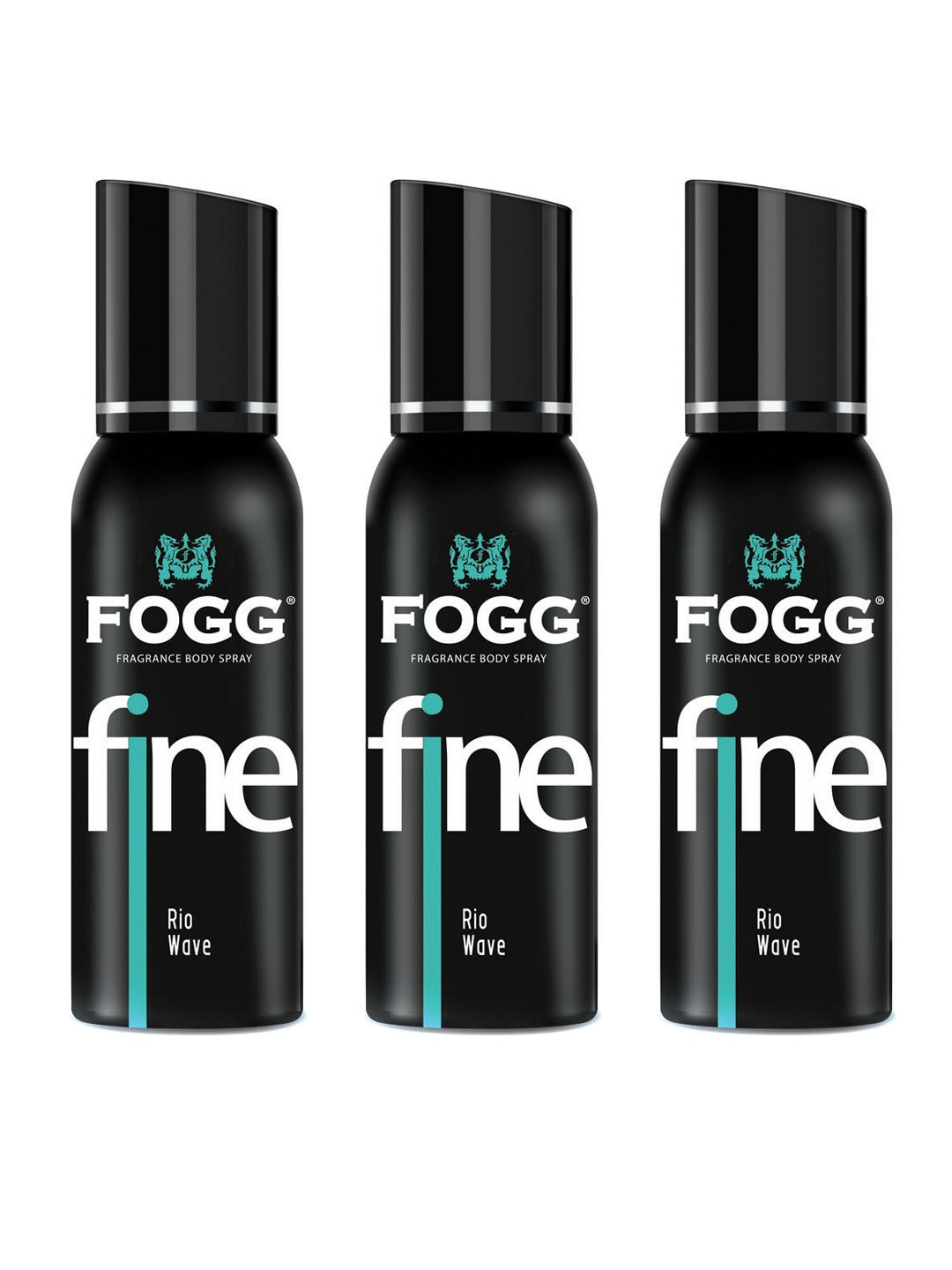 

Fogg Men Set Of 3 Fine Rio Wave Deodorant Body Spray - 120ml Each, Black