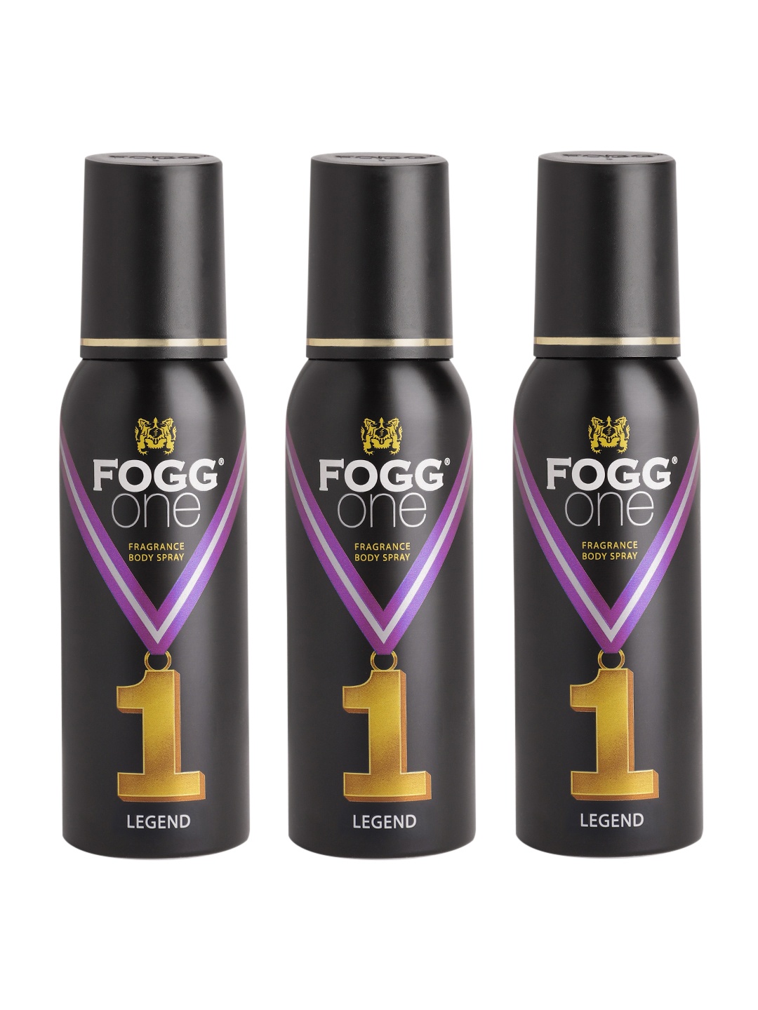 

Fogg Men Set of 3 One Legend Fragrance Body Spray - 120 ml Each, Black
