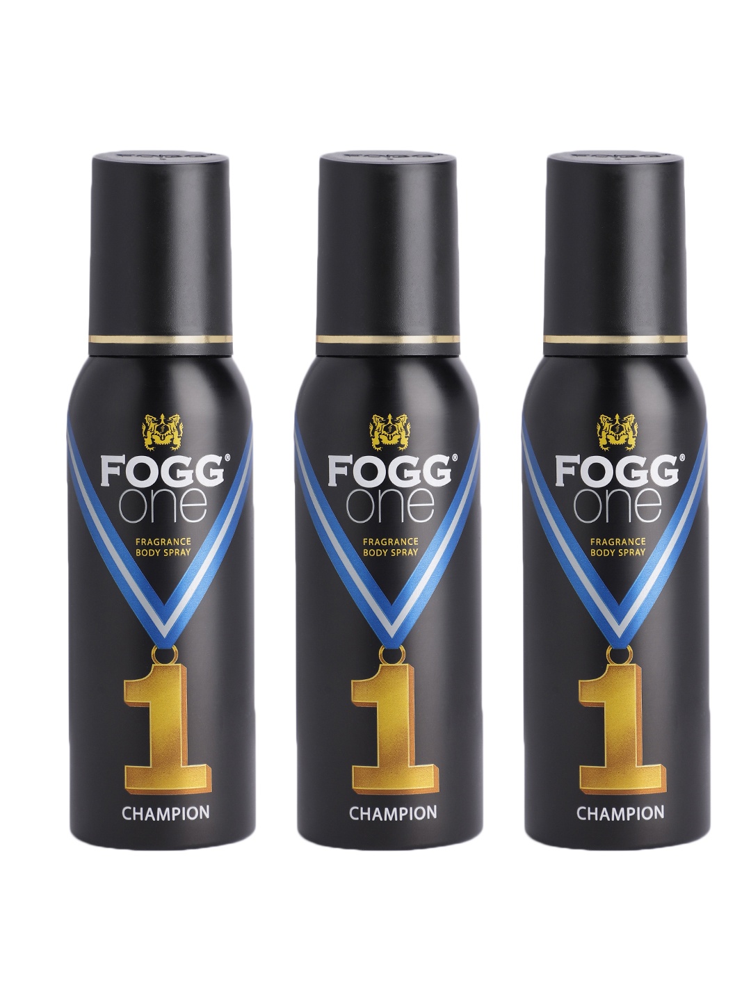 

Fogg Men Set of 3 One Champion Fragrance Body Spray - 120 ml Each, Black