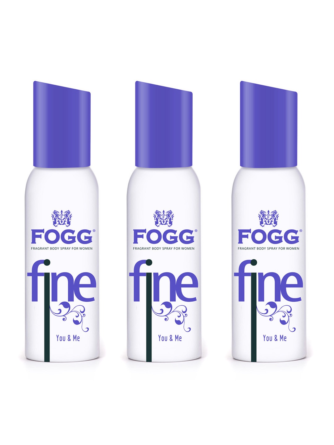 

Fogg Women Set of 3 Fine You & Me Fragrance Body Spray - 120 ml Each, White