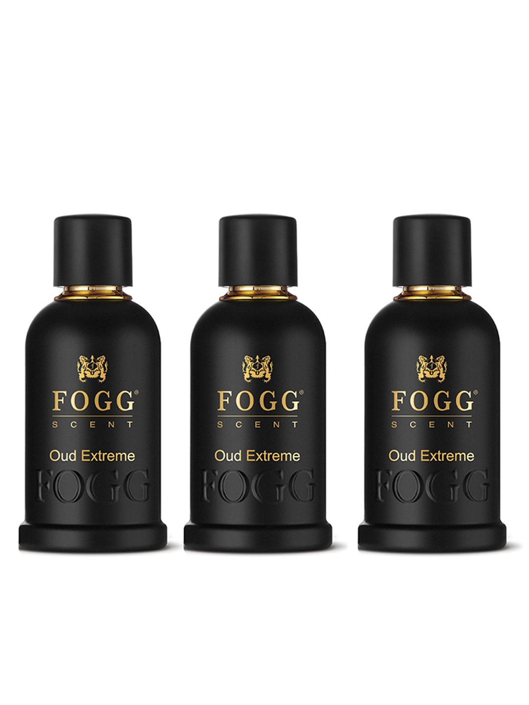

Fogg Scent Men Set of 3 Oud Extreme Long Lasting Eau De Parfum - 100 ml Each, Black