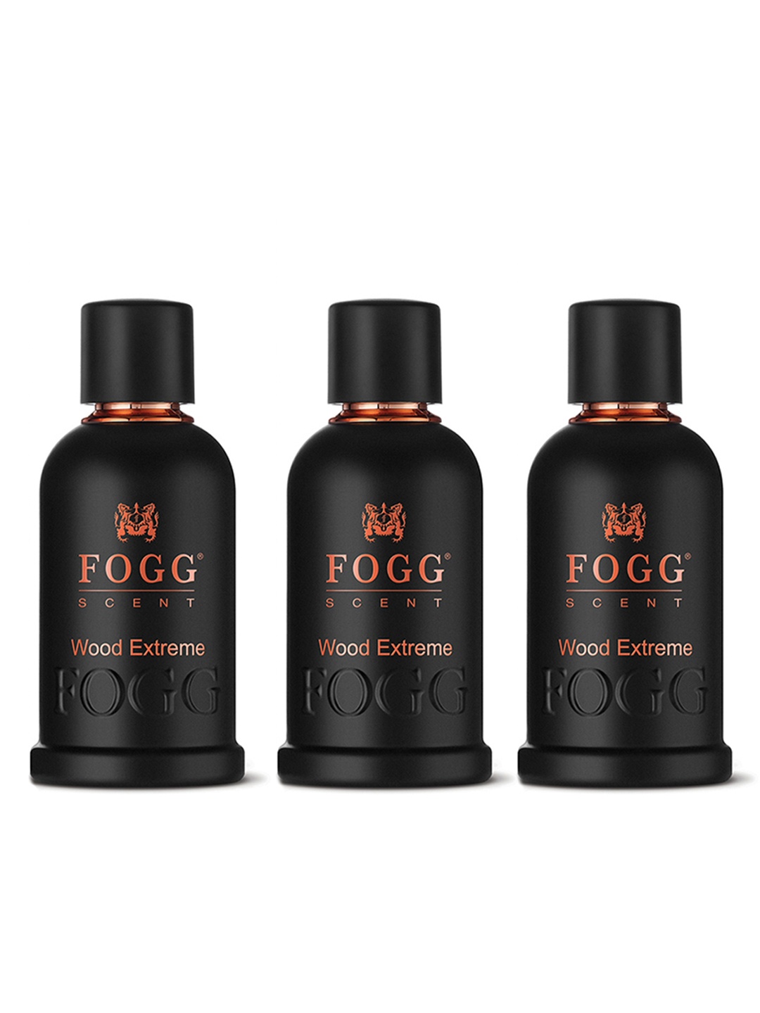 

Fogg Scent Men Set of 3 Wood Extreme Long Lasting Eau De Parfum - 100 ml Each, Black