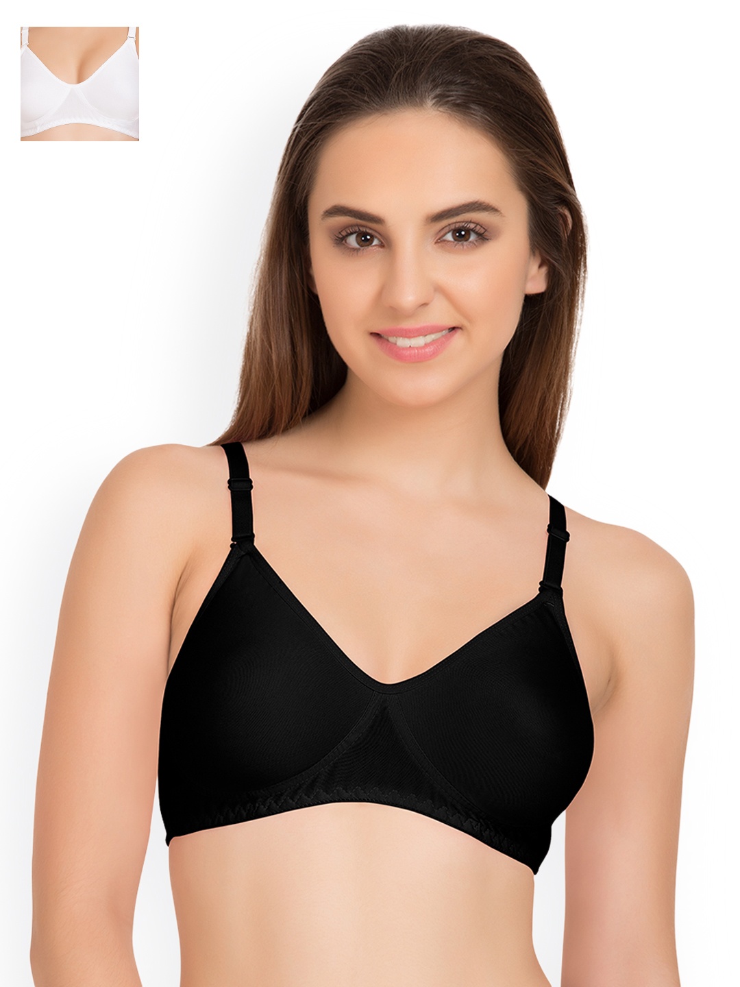 

Tweens Pack of 2 Black And White Full-Coverage T-shirt Bras TW9253BL-2PC-WH