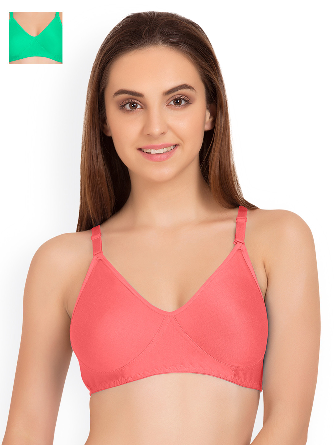 

Tweens Pack of 2 Full-Coverage T-shirt Bras TW9253CGRN-2PC-CRL, Sea green