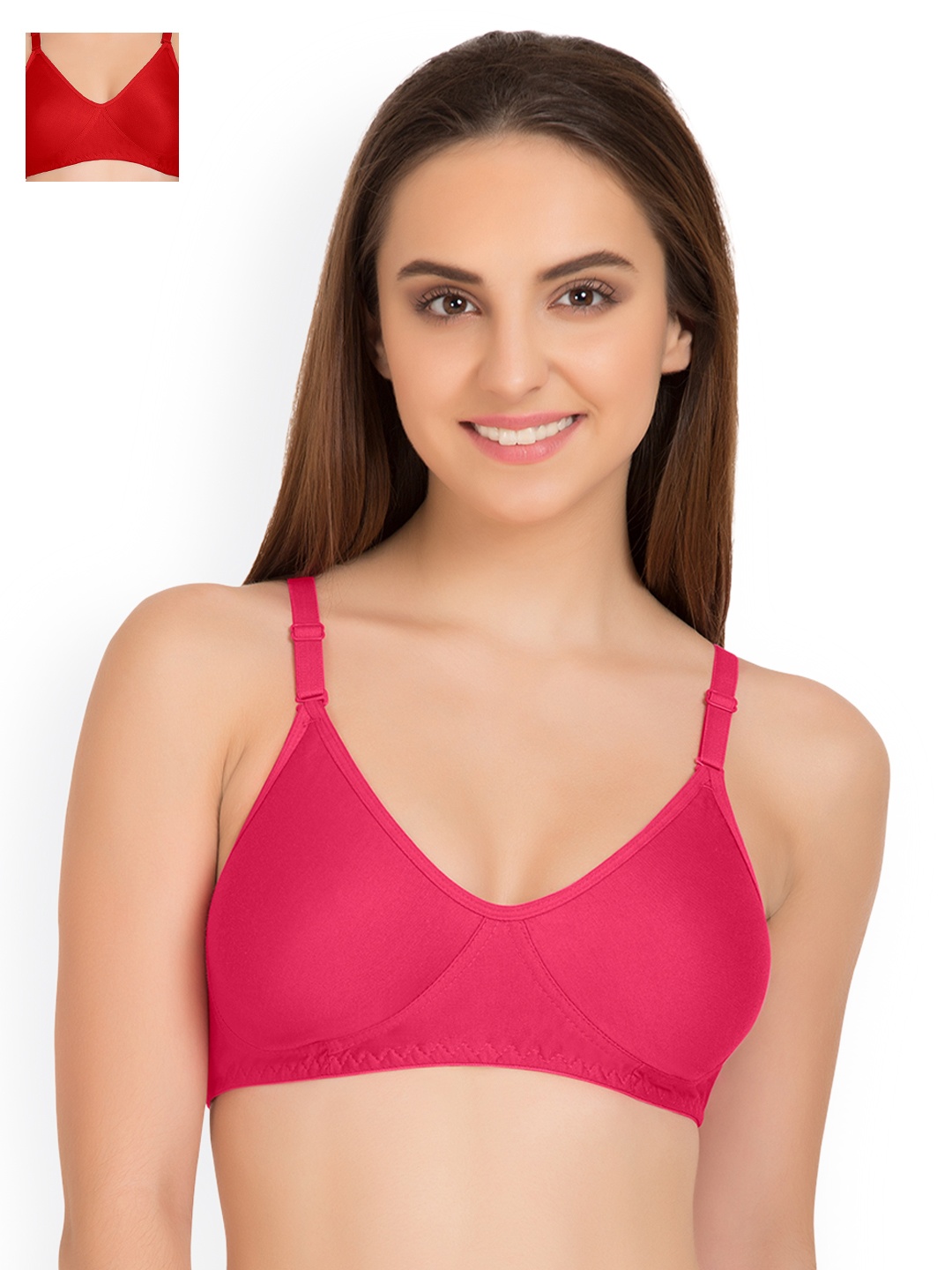 

Tweens Pack of 2 Full-Coverage T-shirt Bras TW9253DPK-2PC-RD, Pink