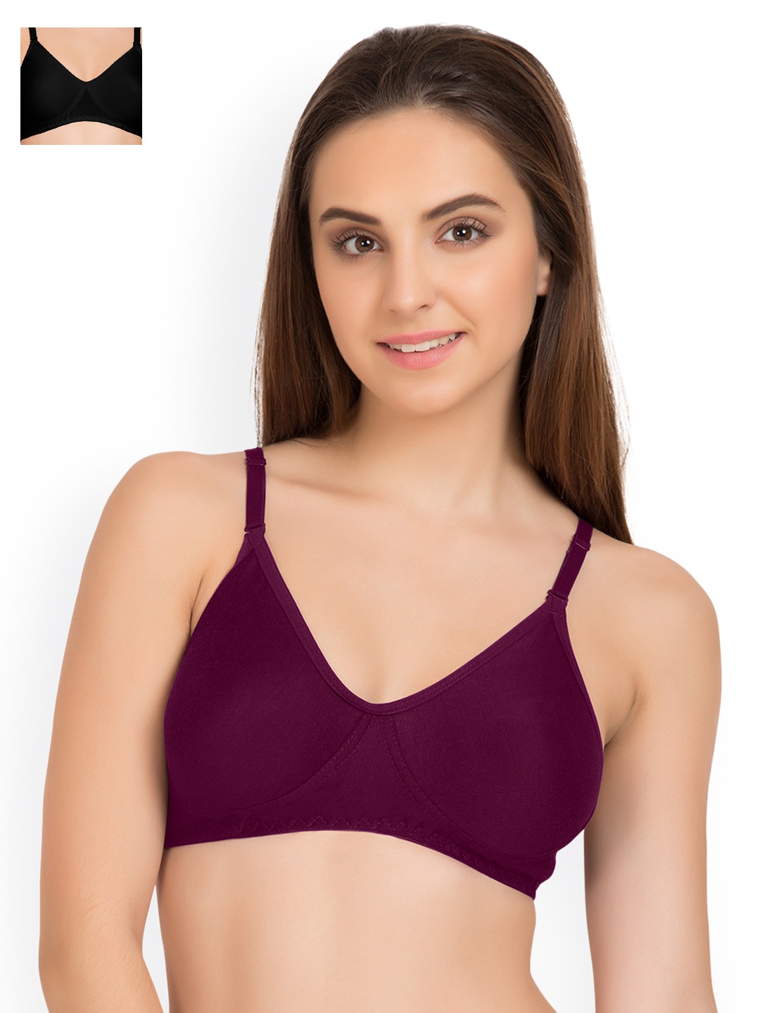 

Tweens Pack of 2 Full-Coverage T-shirt Bras TW9253DPR-2PC-BL, Purple