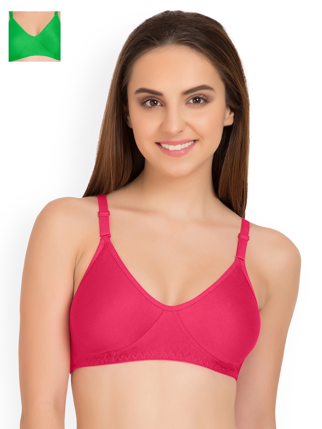 

Tweens Pack of 2 Full-Coverage T-shirt Bras TW9253GR-2PC-DPK, Green