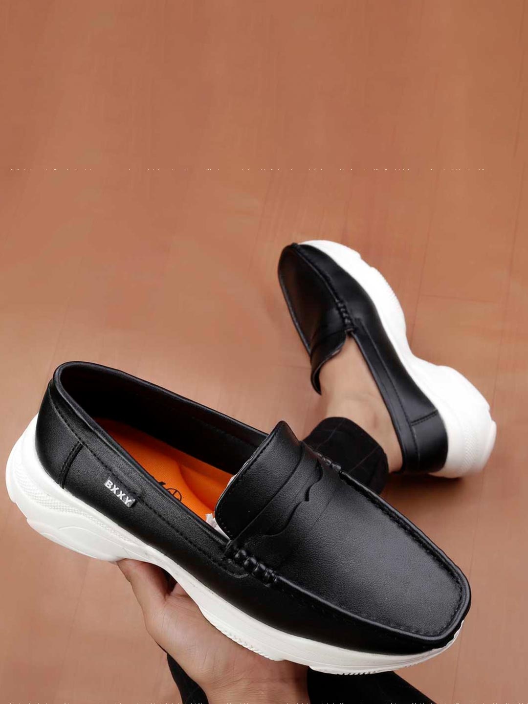 

Bxxy Men Light Weight Penny Loafers, Black