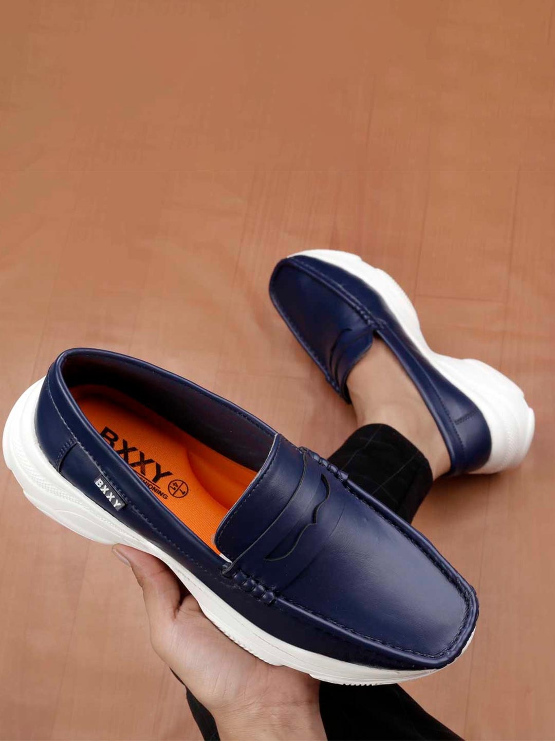

Bxxy Men Light Weight Penny Loafers, Navy blue