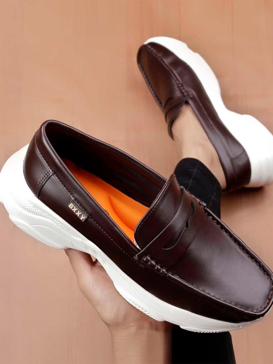 

Bxxy Men Light Weight Penny Loafers, Brown