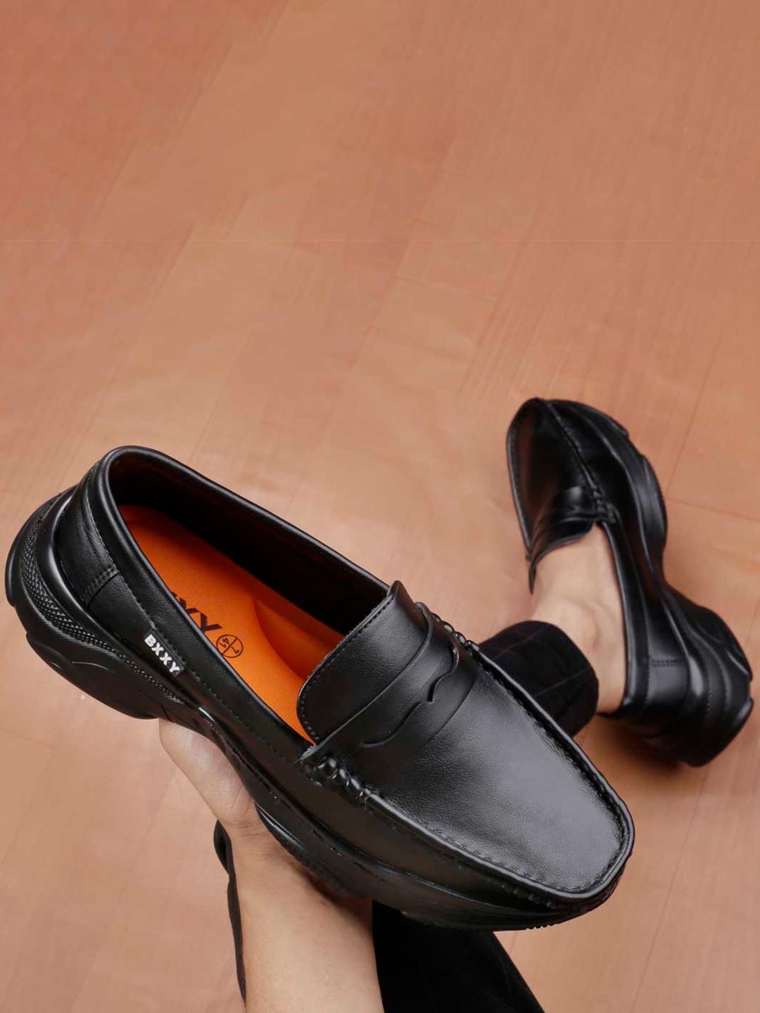 

Bxxy Men Light Weight Penny Loafers, Black