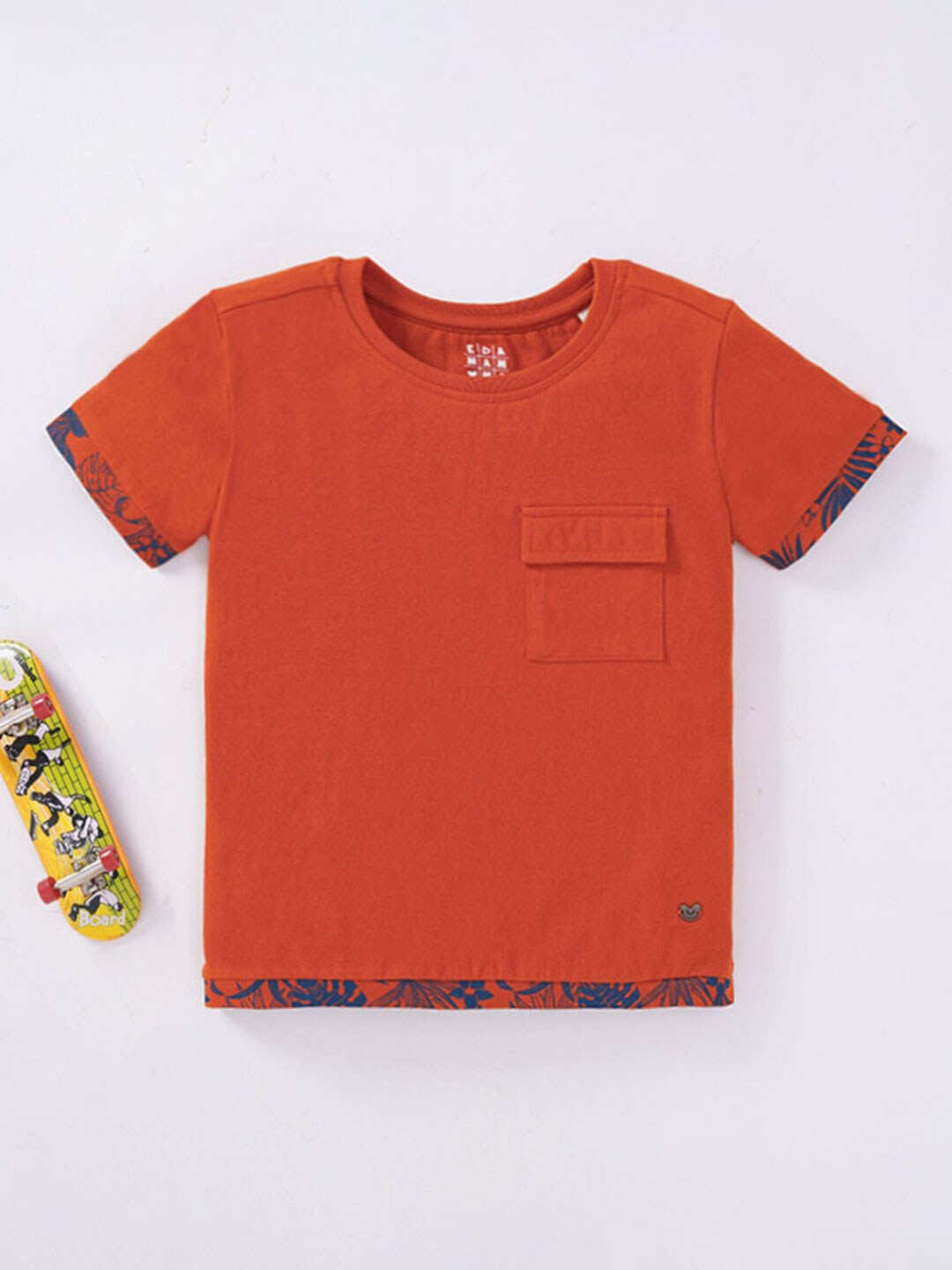 

Ed-a-Mamma Boys Round Neck Short Sleeves Cotton T-shirt, Red