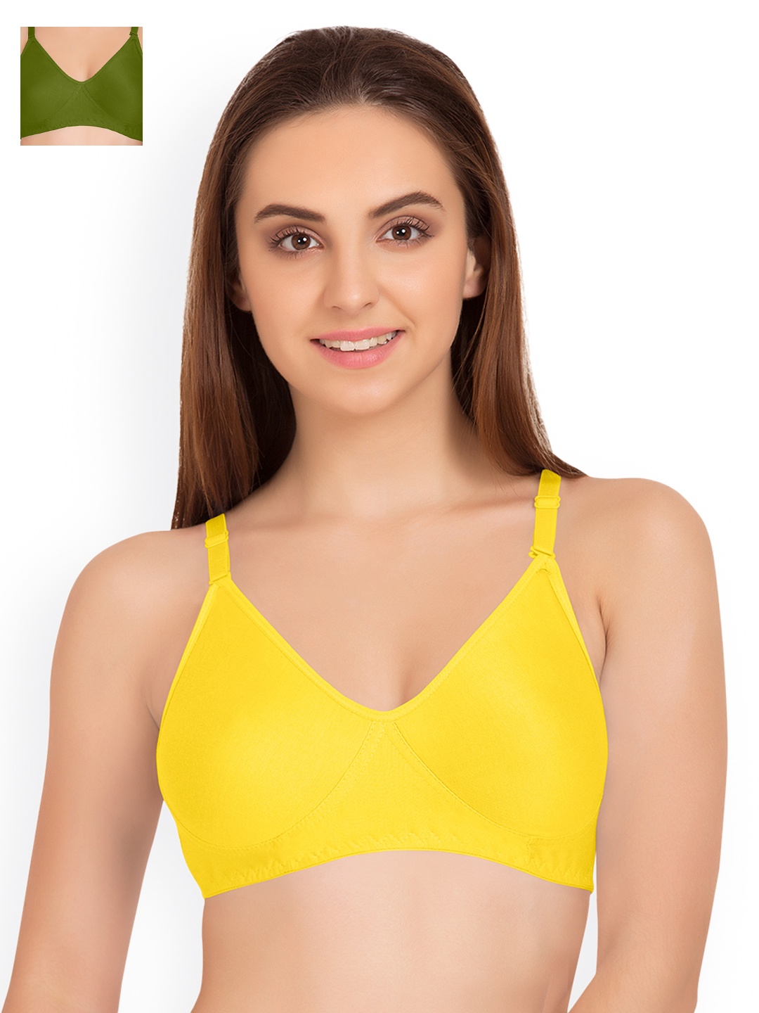 

Tweens Pack of 2 Full-Coverage T-shirt Bras TW9253YL-2PC-OLV, Yellow