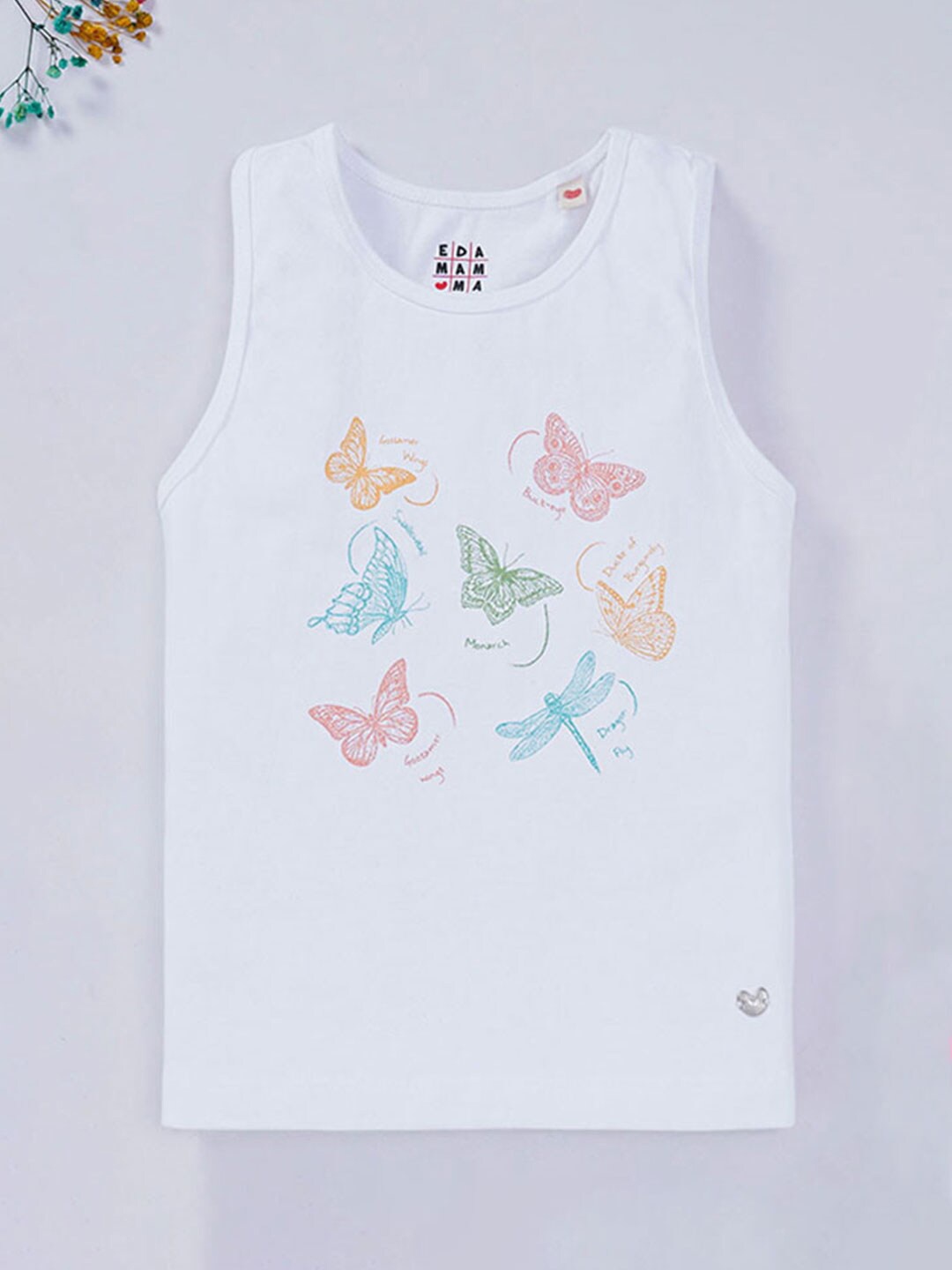 

Ed-a-Mamma Girls Conversational Printed Cotton T-shirt, White