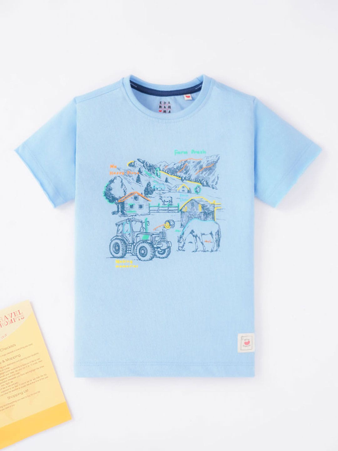 

Ed-a-Mamma Boys Graphic Printed Cotton T-shirt, Blue
