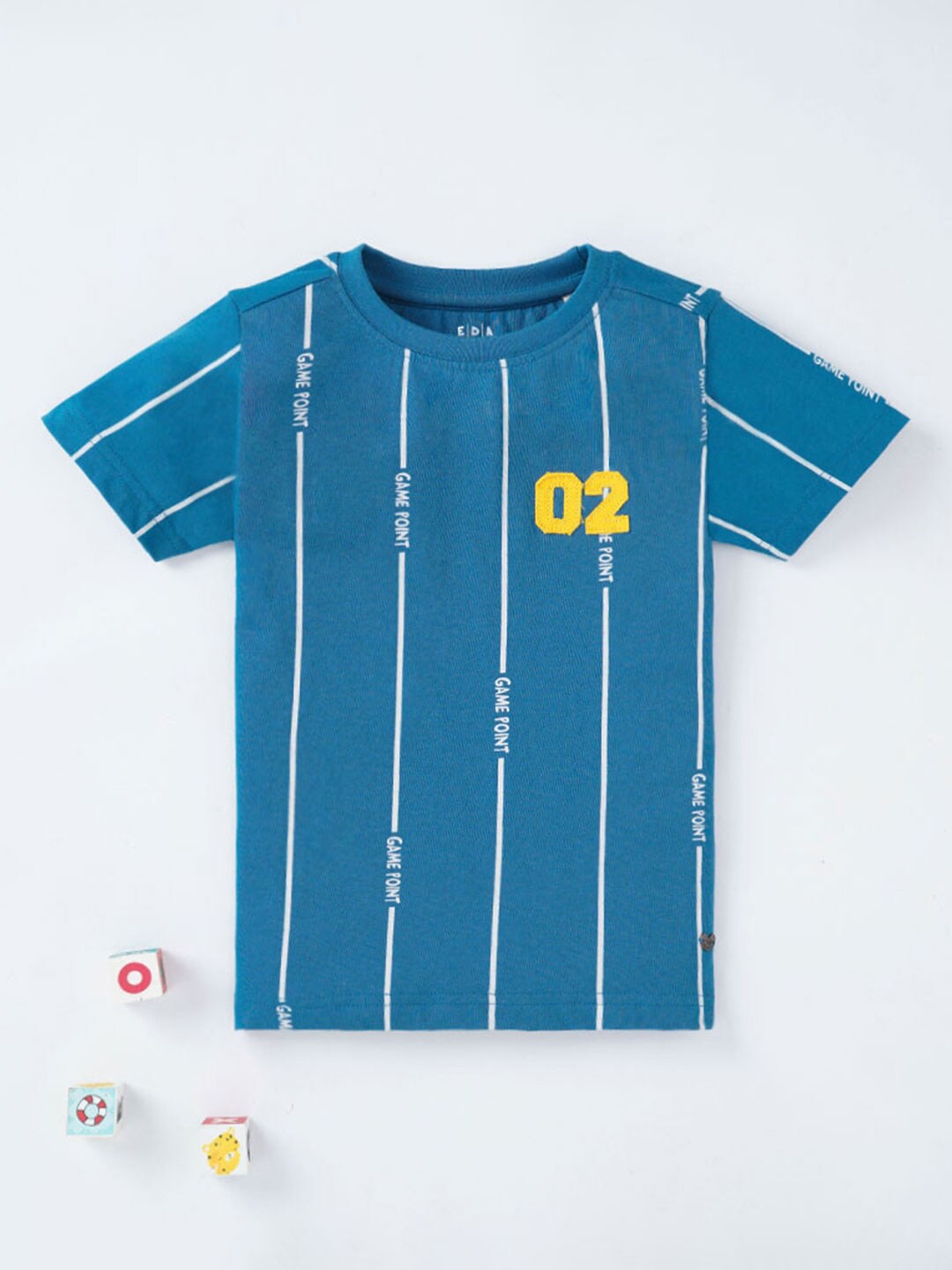 

Ed-a-Mamma Boys Striped Cotton T-shirt, Blue