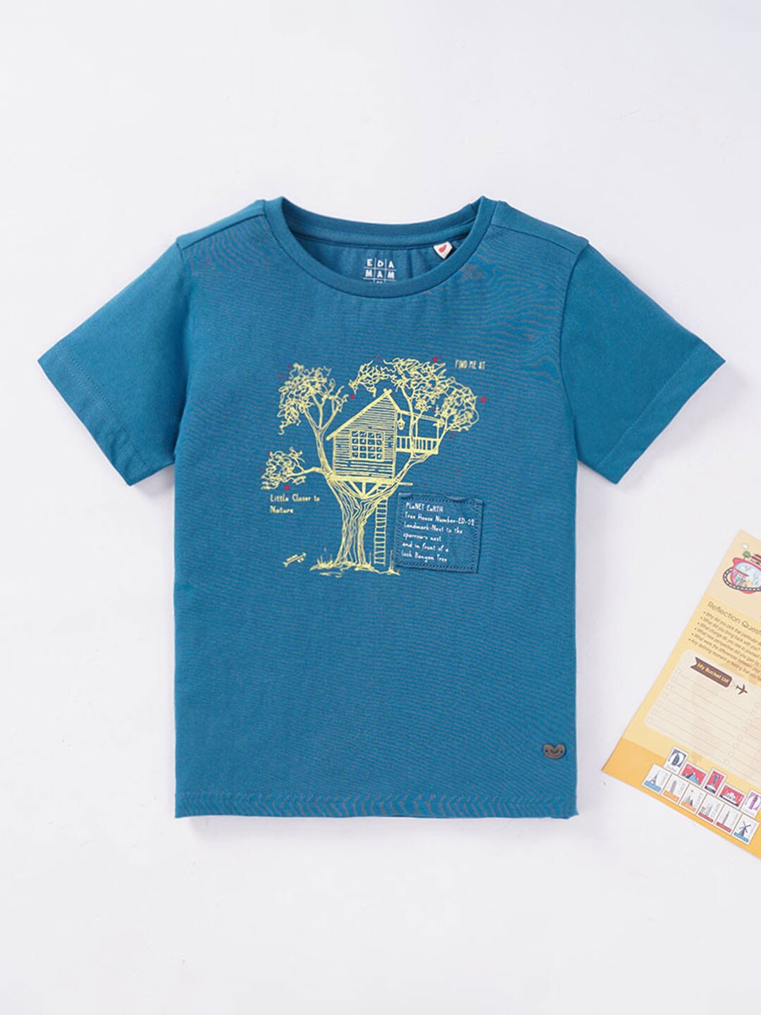 

Ed-a-Mamma Boys Graphic Printed Cotton T-shirt, Blue