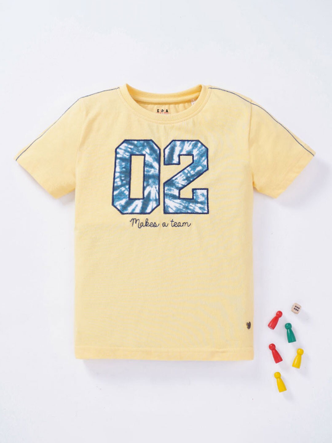 

Ed-a-Mamma Boys Typography Printed Cotton T-shirt, Yellow