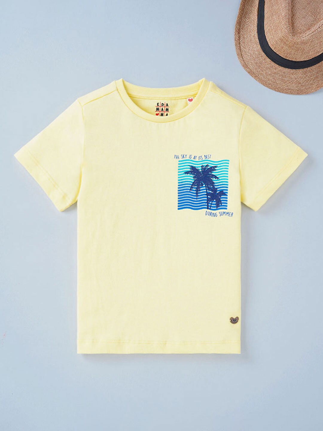 

Ed-a-Mamma Boys Graphic Printed Cotton T-shirt, Yellow