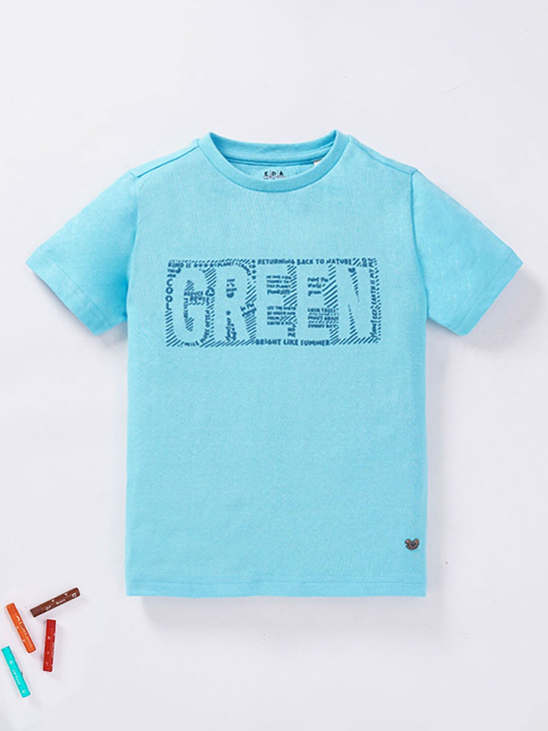 

Ed-a-Mamma Boys Typography Printed Cotton T-shirt, Blue