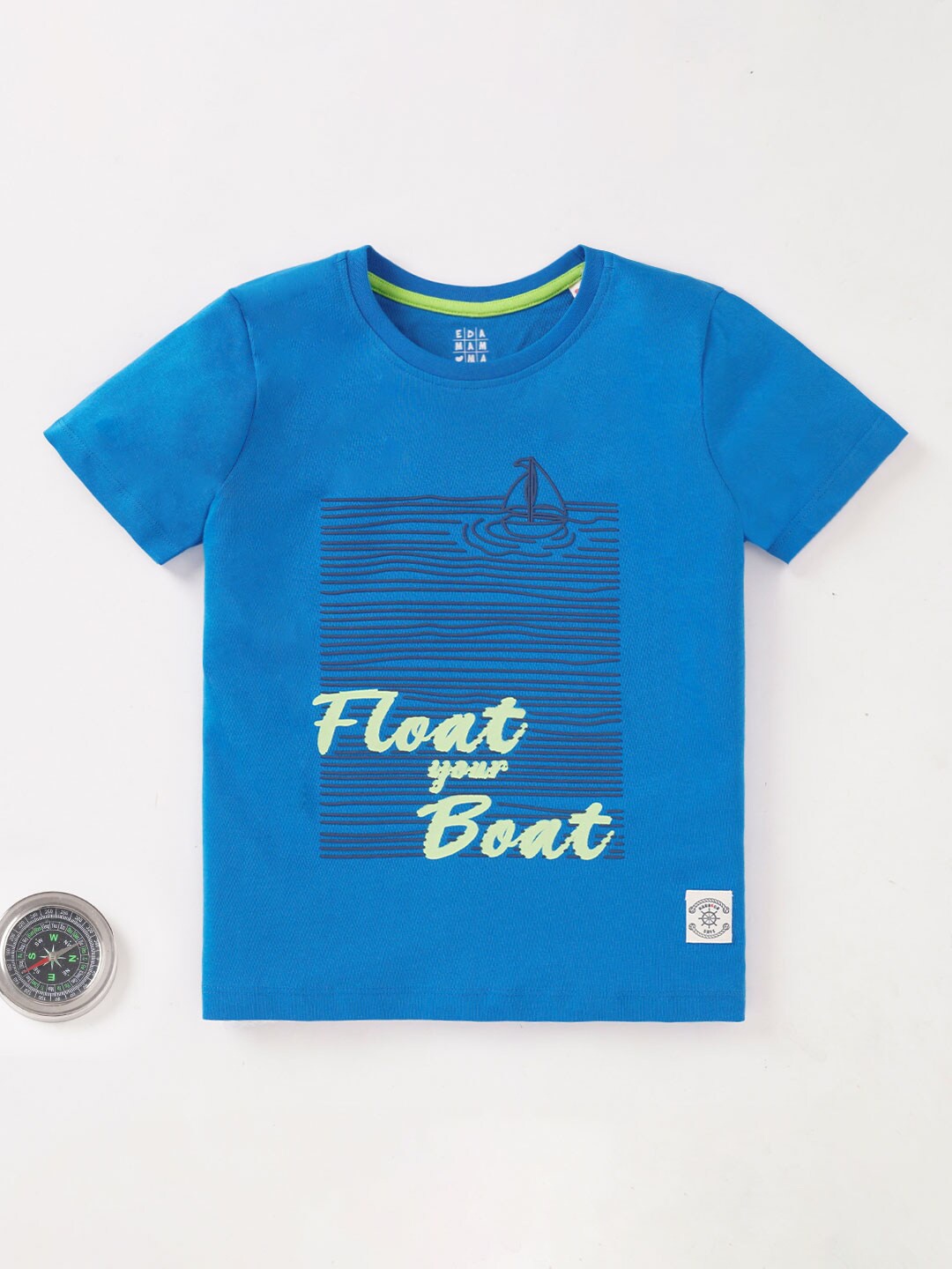 

Ed-a-Mamma Boys Graphic Printed Cotton T-shirt, Blue