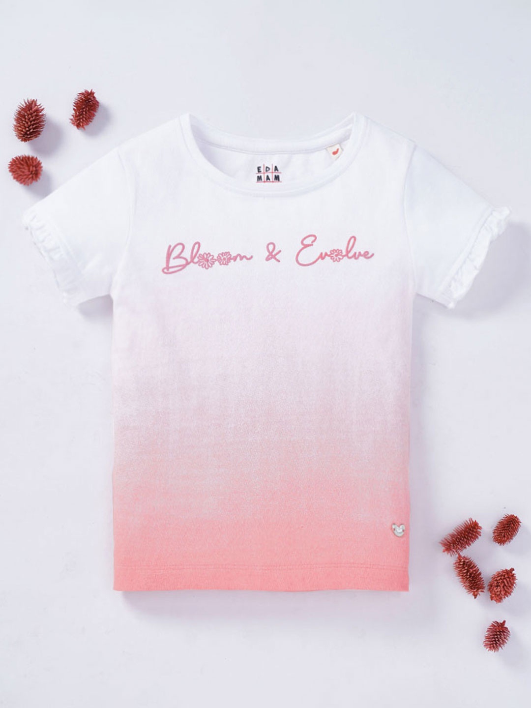

Ed-a-Mamma Girls Tie & Dyed Cotton Casual T-shirt, Pink