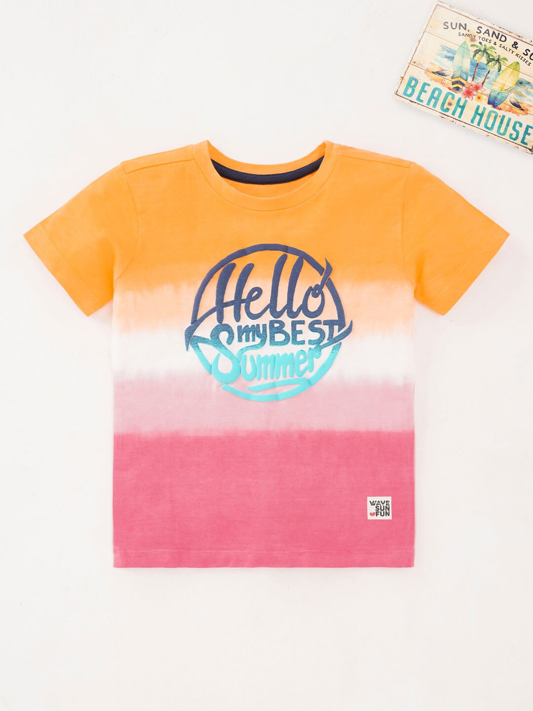 

Ed-a-Mamma Boys Typography Printed Cotton T-shirt, Orange