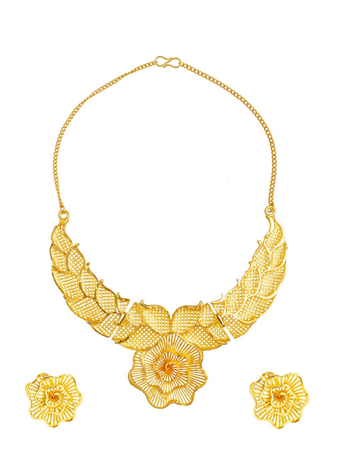 

Shining Jewel - By Shivansh Gold-Plated Necklace & Earring Set
