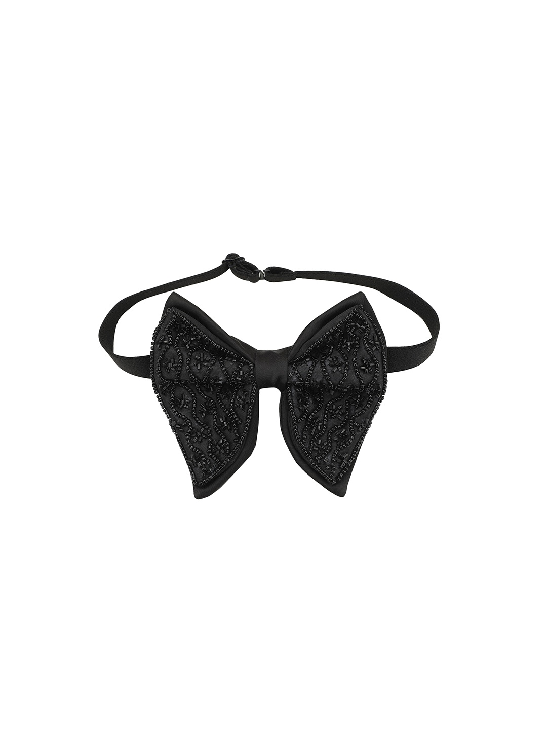 

Alvaro Castagnino Men Bead Embroidered Cummerband & Bow Tie Set, Black