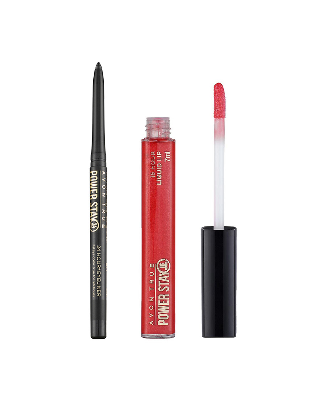 

Avon True Powerstay Eyeliner 0.28g - Carbon Black & Liquid Lipstick 7ml - Resilient Red