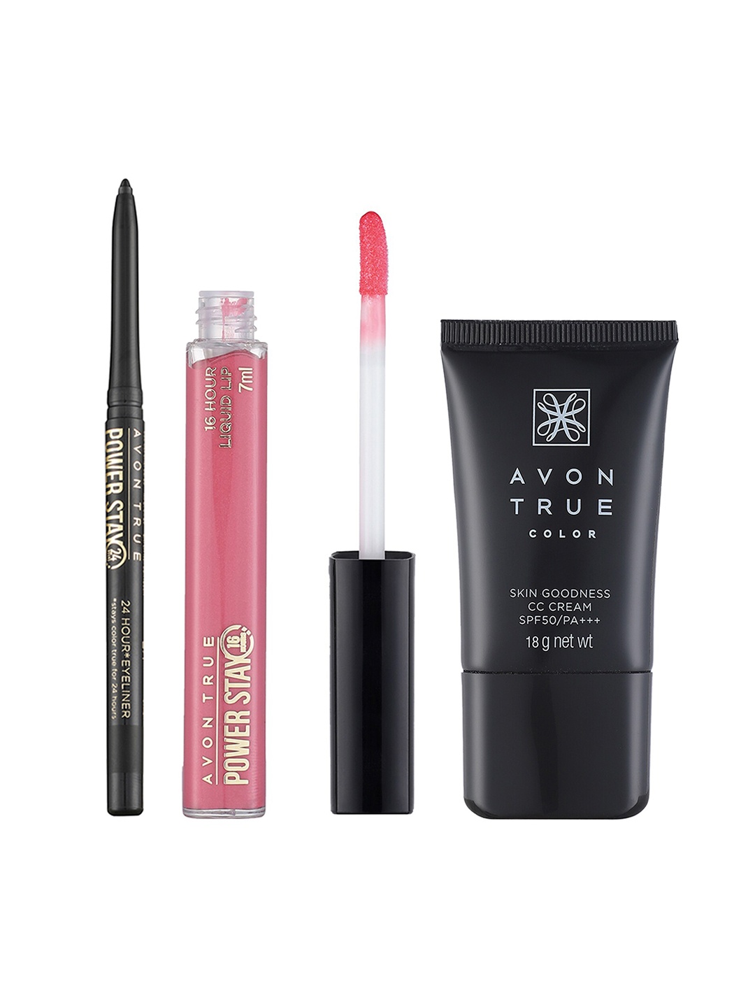 

Avon Set of True Color Lipstick + Powerstay Eyeliner + True Color CC Cream, Pink