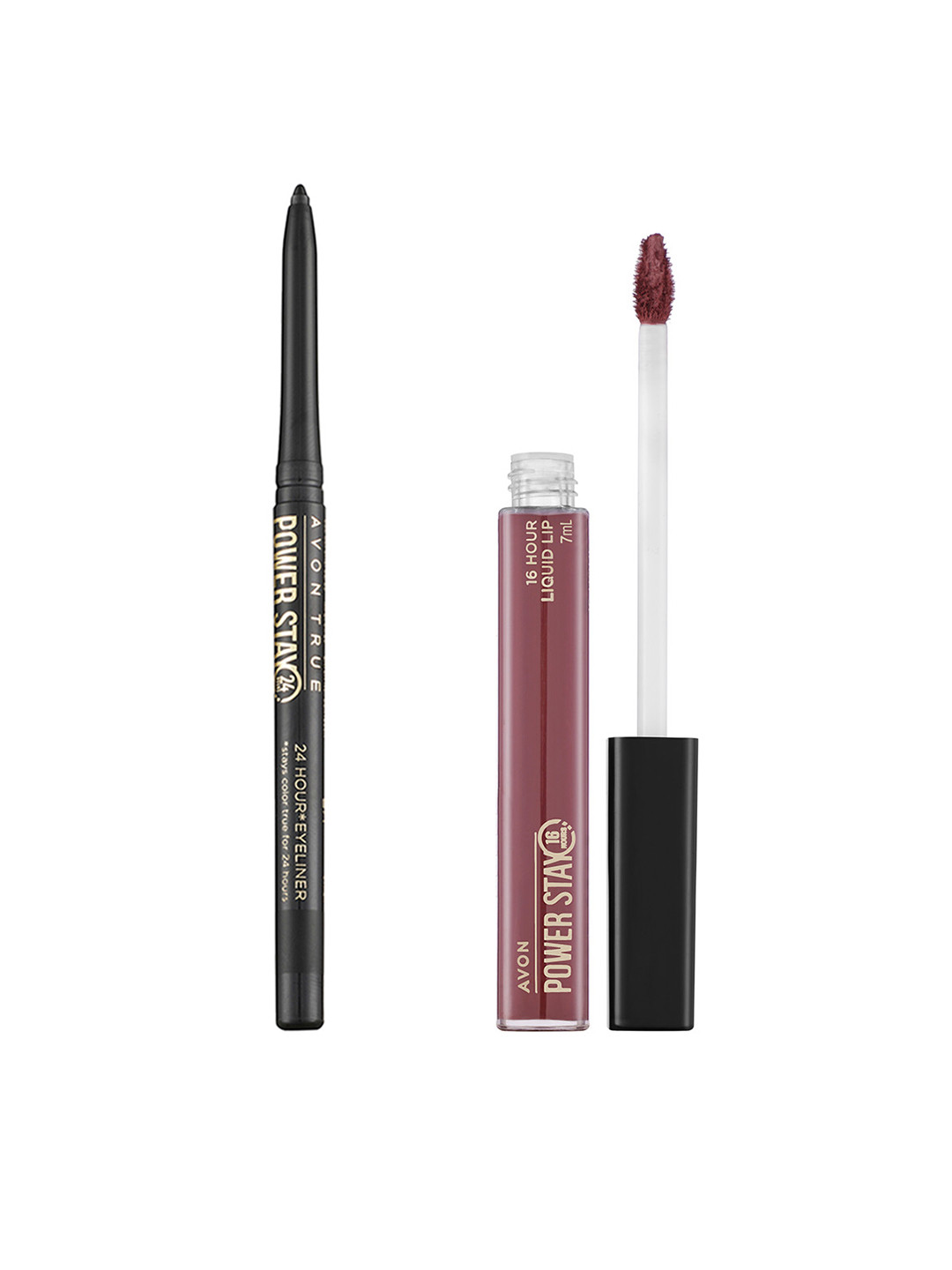 

Avon Set of True Color Powerstay Lipstick - 7 ml & Powerstay Waterproof Eyeliner - 0.28 g, Purple