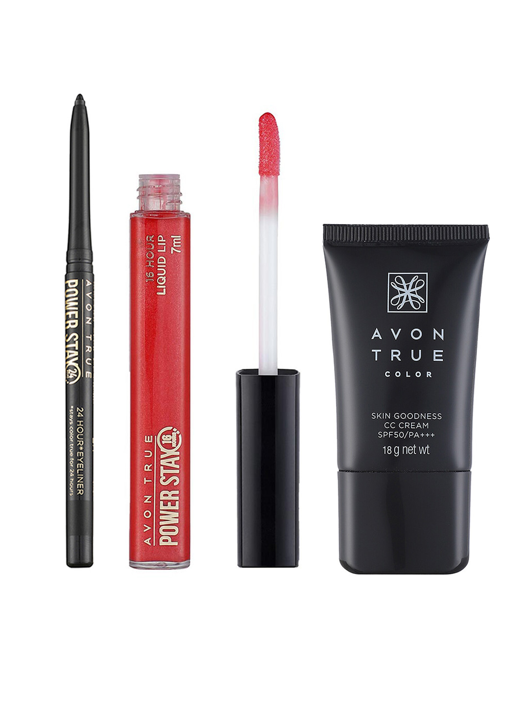 

Avon Set of True Powerstay Liquid Lipstick 7ml & Eyeliner 0.28g with CC Cream 18g, Red
