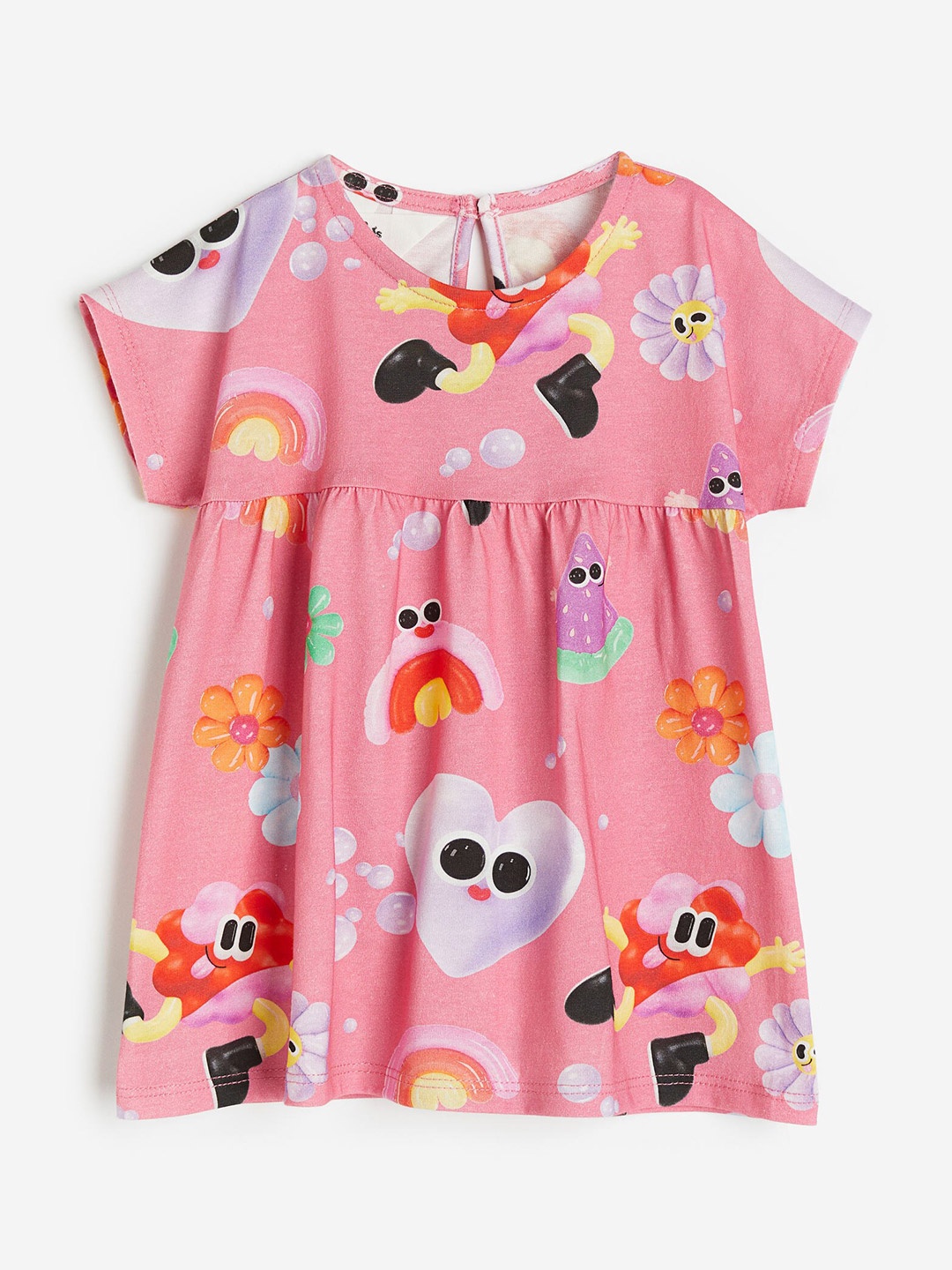 

H&M Girls Patterned Jersey Dress, Pink