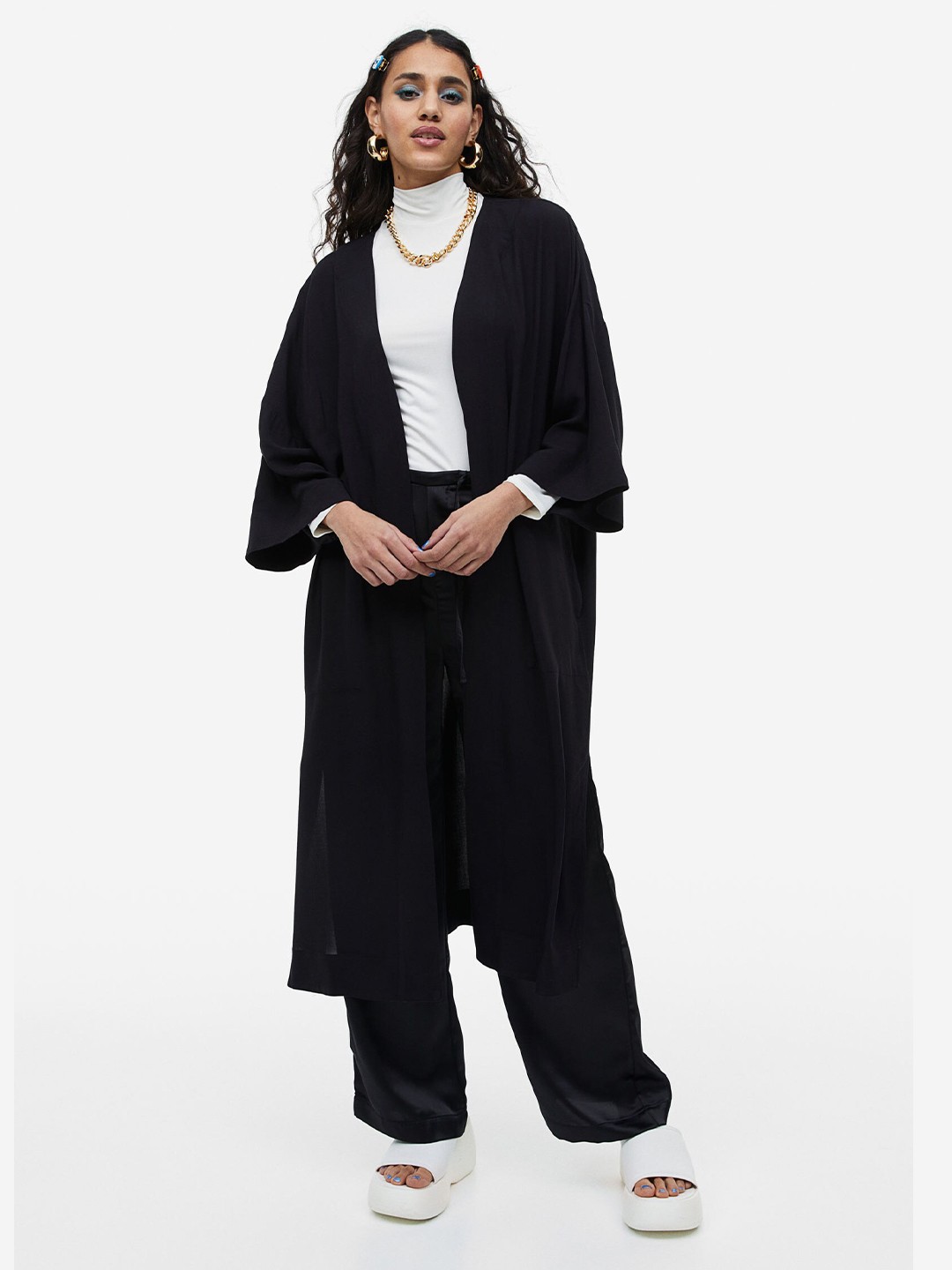 

H&M Women Oversized Kaftan, Black