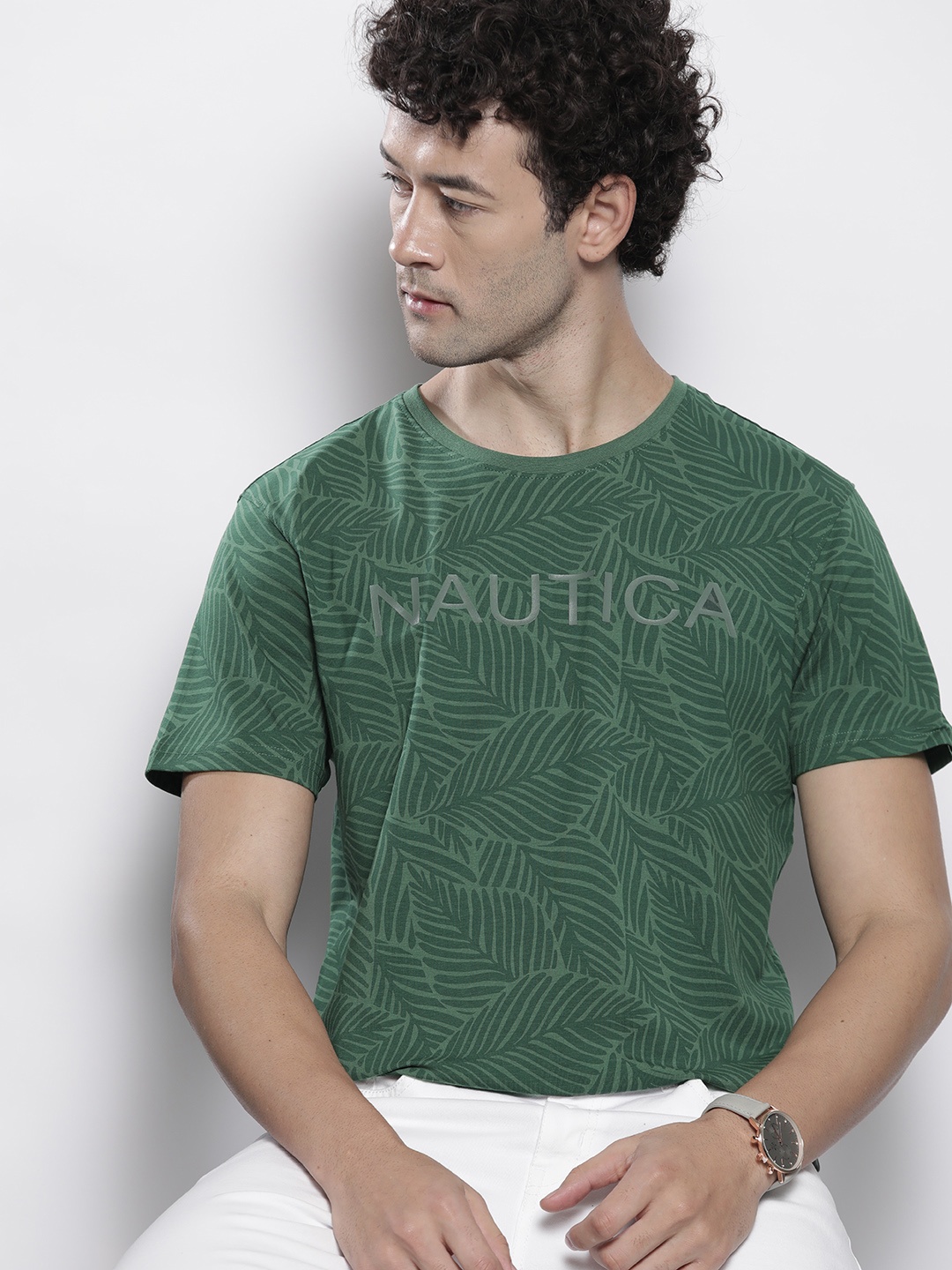 

Nautica Tropical Printed T-shirt, Green
