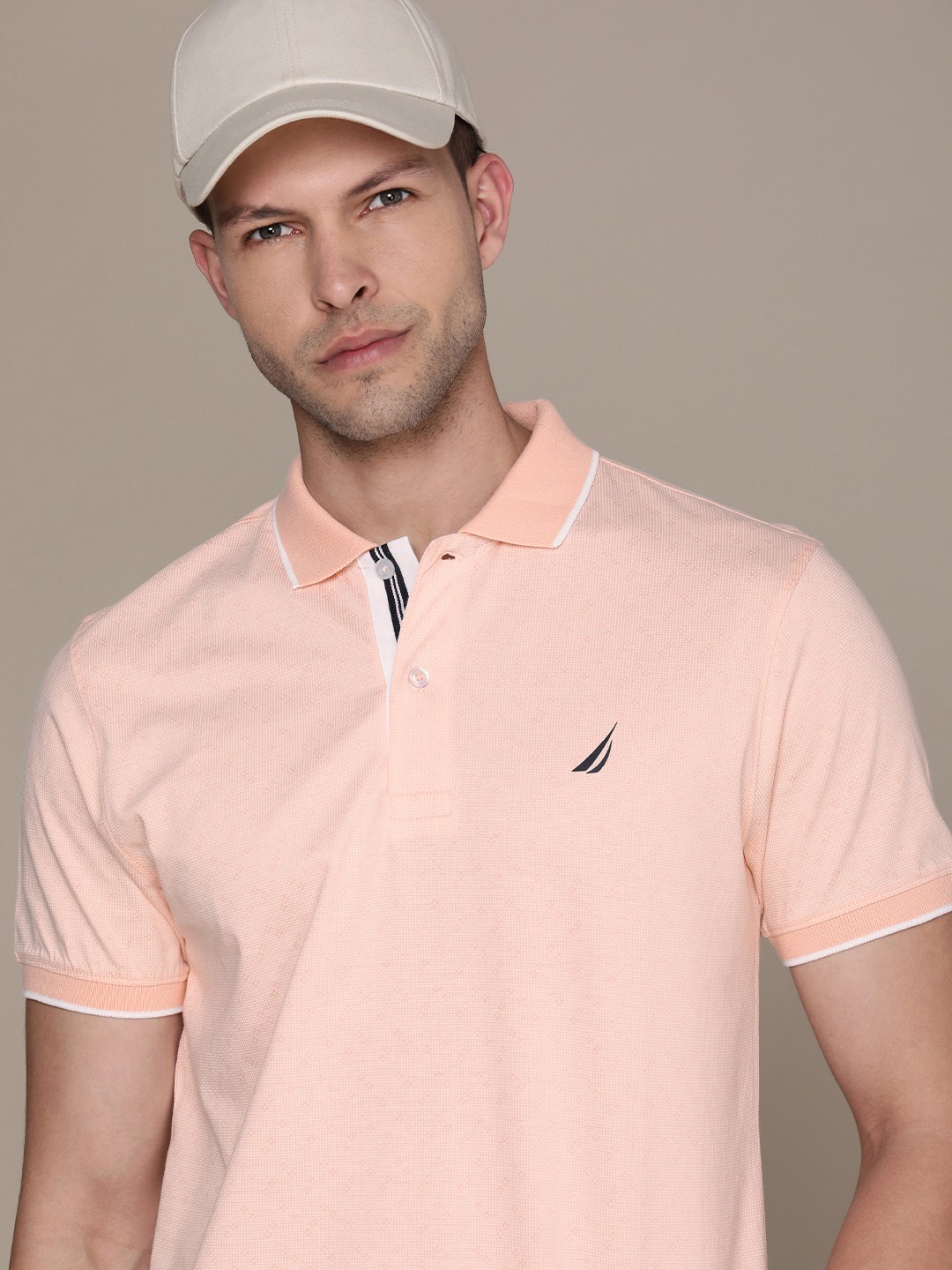 

Nautica Polo Collar Pure Cotton T-shirt, Peach