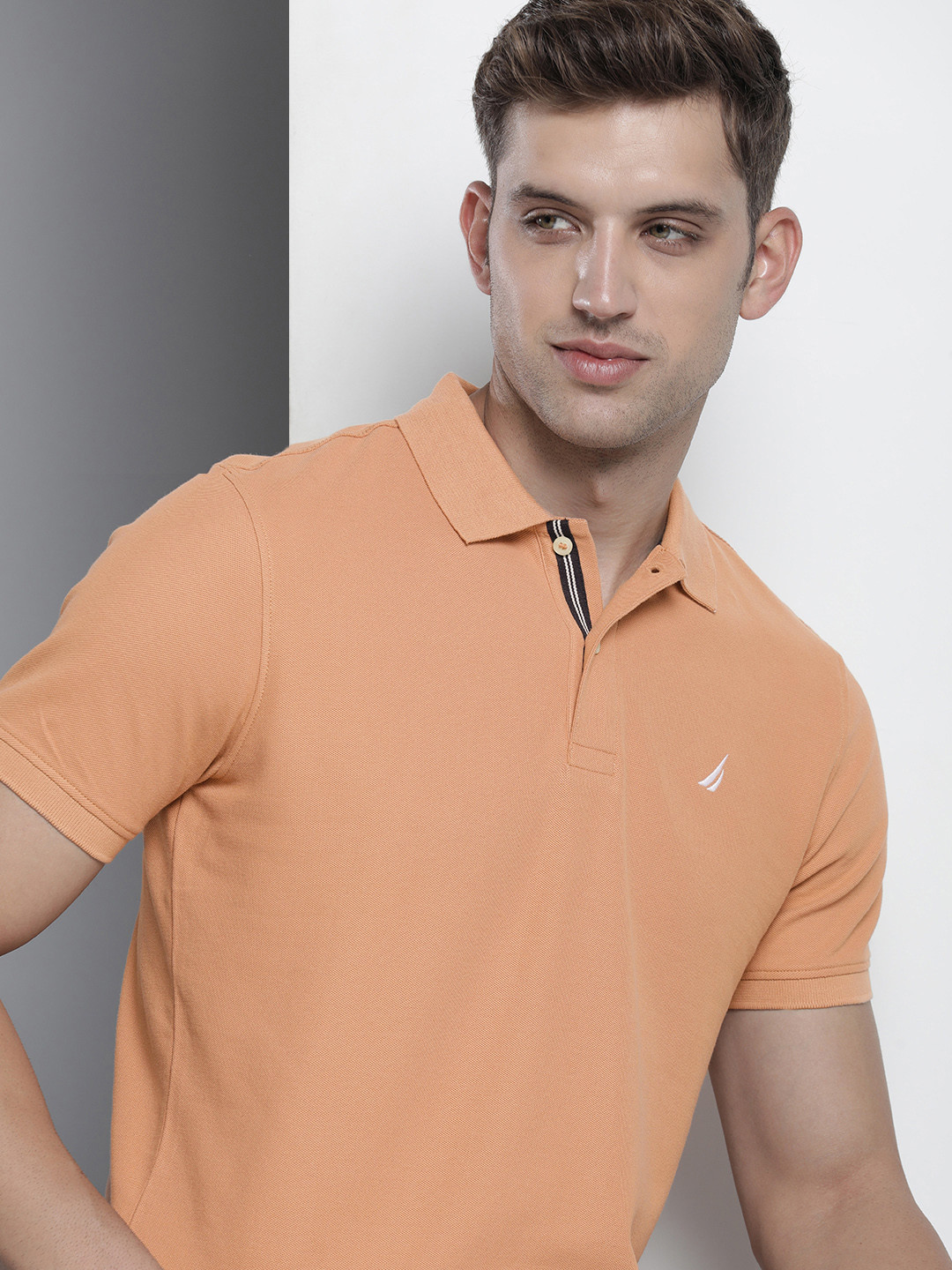 

Nautica Polo Collar Pure Cotton T-shirt, Peach